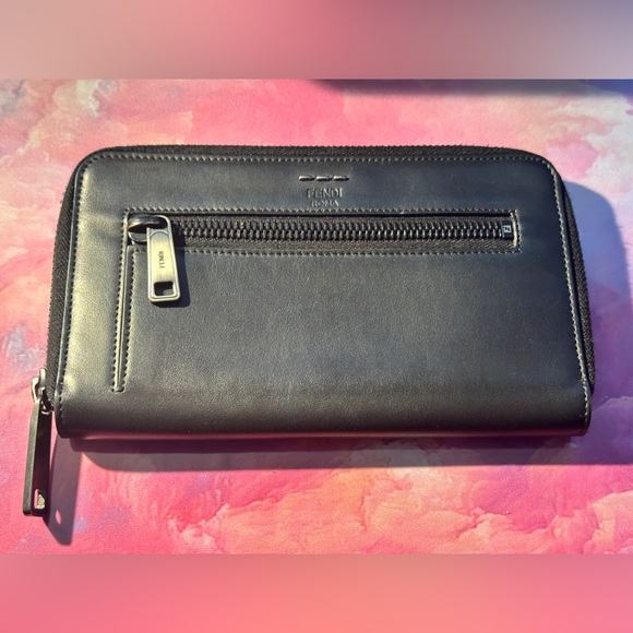 Fendi Handbags - Fendi Large Zippered Wallet (EUC; Black)
